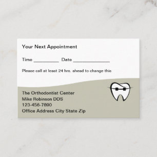 Orthodontist Afspraak Visitekaartjes  Afsprakenkaartje