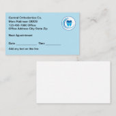 Orthodontist afspraak Visitekaartjes in bulk Afsprakenkaartje (Voorkant / Achterkant)