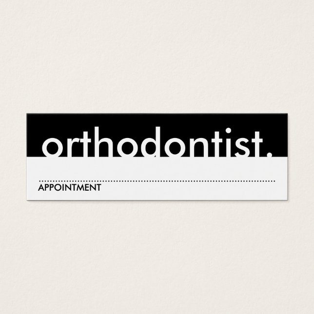 orthodontist. (Afsprakenkaartje) Mini Visitekaartjes (Voorkant)