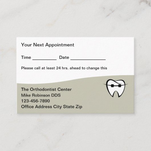 Orthodontist Appointment Business Cards  Afsprakenkaartje (Voorkant)