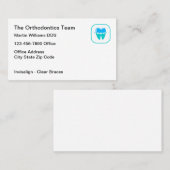 Orthodontist Braces Theme Logo Visitekaartjes (Voorkant / Achterkant)