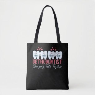 Orthodontist brengt Teeth Together Cute Braces Tote Bag