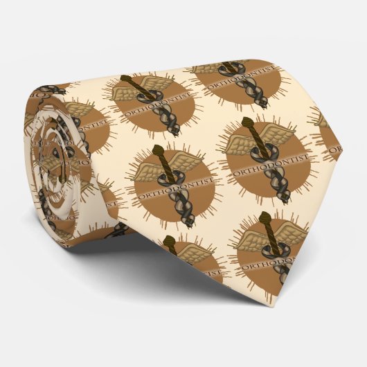 Orthodontist Caduceus Stropdas (Opgerold)