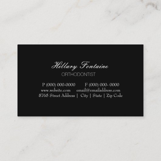 Orthodontist Dentist Dental Service Visitekaartje (Achterkant)