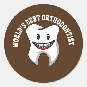 Orthodontist Dentist Teeth Braces Orthodontie Ronde Sticker