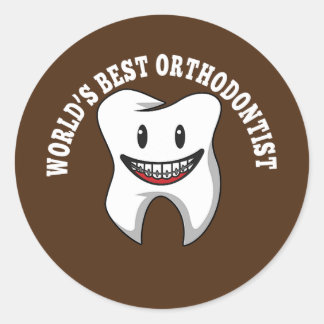 Orthodontist Dentist Teeth Braces Orthodontie Ronde Sticker