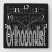 Orthodontist Extraordinaire Vierkante Klok (Voorkant)