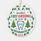Orthodontist First Christmas Personalized Tree Keramisch Ornament (Links)