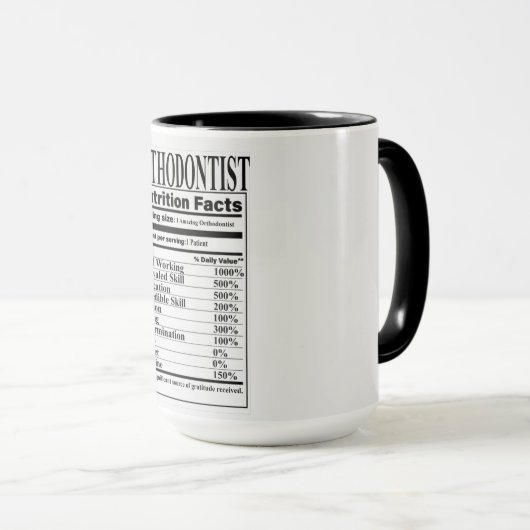 Orthodontist Nutrition Facts Mok (Voorkant rechts)