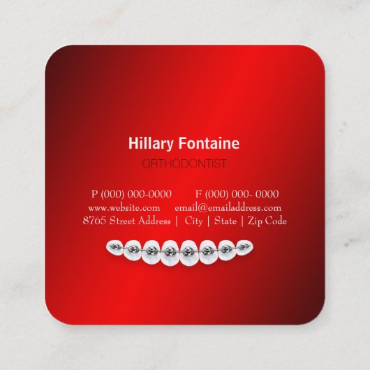 Orthodontist Orthodontist Visitekaartje van de Den (Achterkant)