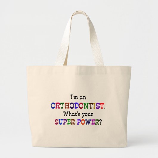 Orthodontist Superkracht Grote Tote Bag (Voorkant)