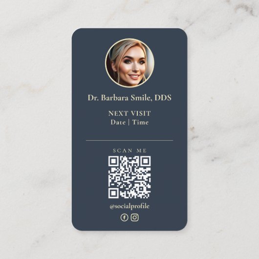 Orthodontist Tandheelkundige Cosmetische Houtskool Visitekaartje (Achterkant)