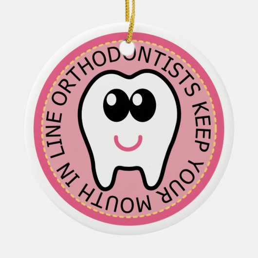 Orthodontist Tooth Ornament Keepomwille Gift (Voorkant)