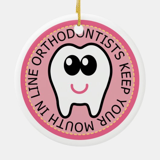 Orthodontist Tooth Ornament Keepomwille Gift (Achterkant)