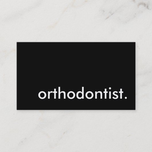 orthodontist. visitekaartje (Voorkant)