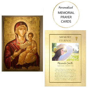 Orthodox Christelijk Begrafenis Kaart Theotokos Plaatskaartje