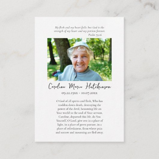 Orthodox Christelijk Foto Memorial Prayer Kaart Plaatskaartje (Achterkant)