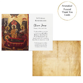 Orthodox Christelijk icoon begrafenis bedankje Visitekaartje