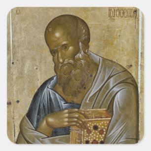 Orthodox christelijk icoon van Johannes de Evangel Vierkante Sticker
