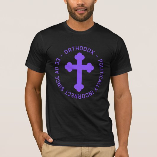 Orthodox Christelijk Kruis sinds AD 33 onjuist T-shirt (Voorkant)