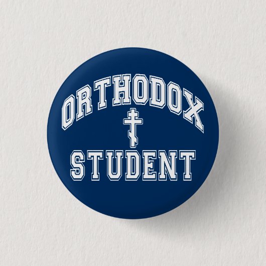Orthodox Christelijk "Student" Penn State 2.25 in. Ronde Button 3,2 Cm (Voorkant)