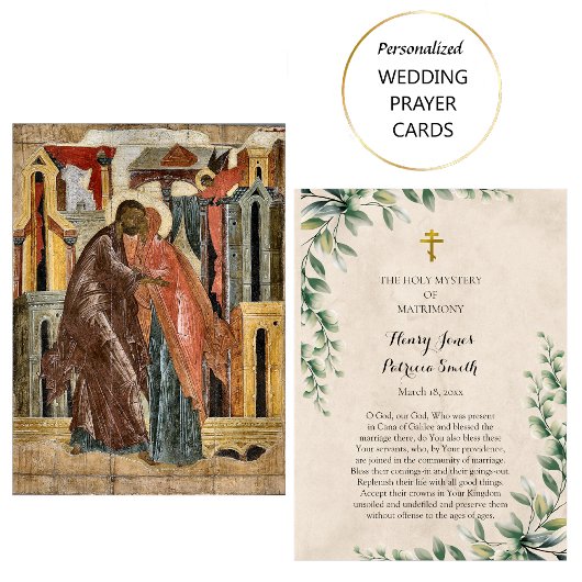 Orthodox Christelijk Trouwgebed Kaart Plaatskaartje