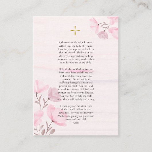 Orthodox Christelijk Zwangerschapsgebed Kaart Plaatskaartje (Voorkant)