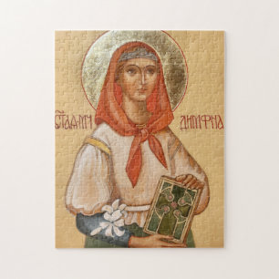 Orthodox Christelijke Icoon van St. Dymphna van Ie Legpuzzel