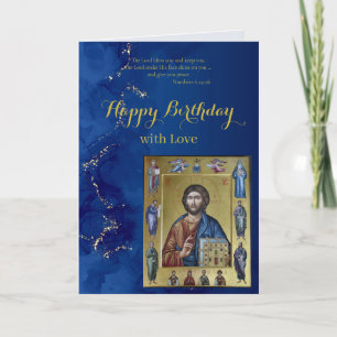 Orthodox Christelijke Jezus Christus Icoon Verjaar Kaart