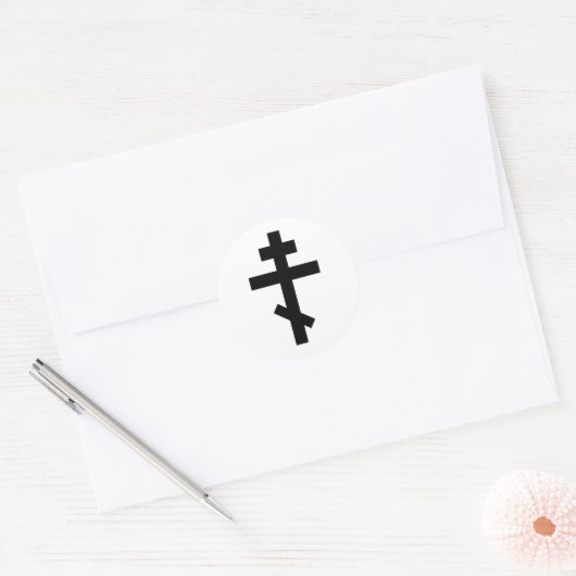Orthodox Cross Ronde Sticker (Envelop)