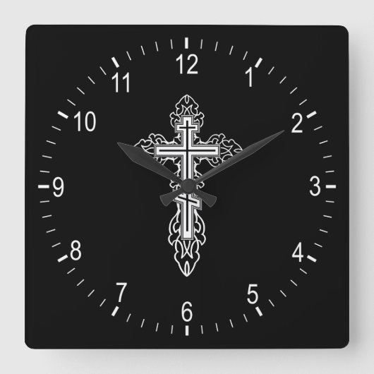 Orthodox cross vierkante klok (Voorkant)