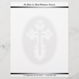 Orthodox Cross Watermark letterhead Briefhoofd Sjabloon