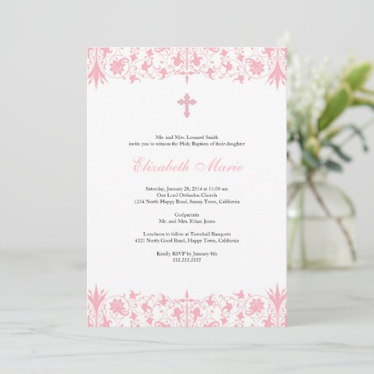 Orthodox Elegant Baptisme Invitation Kaart (Staand voorkant)
