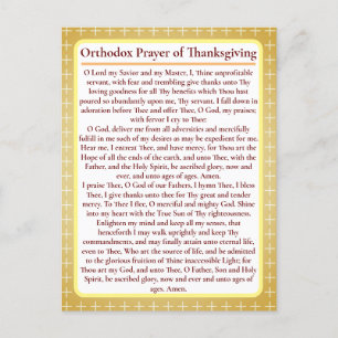Orthodox Gebed van de Thanksgiving kaart