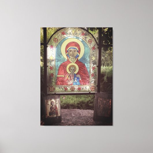 Orthodox Glas in lood Moeder Maria Canvas Print (Voorkant)