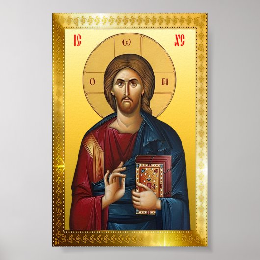 Orthodox icoon van Jezus Christus Poster (Voorkant)