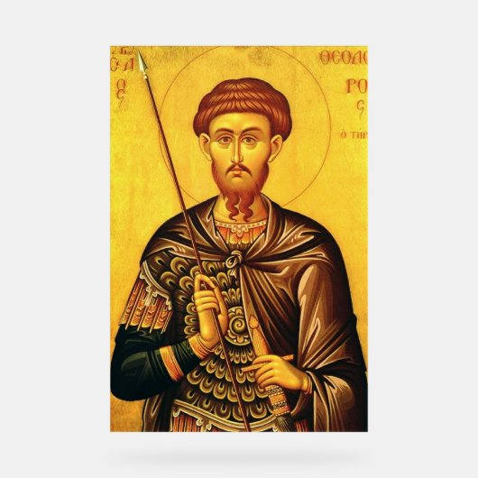 Orthodox icoon van Sint-Theodorus Tiro Acryl Bord (Voorkant)