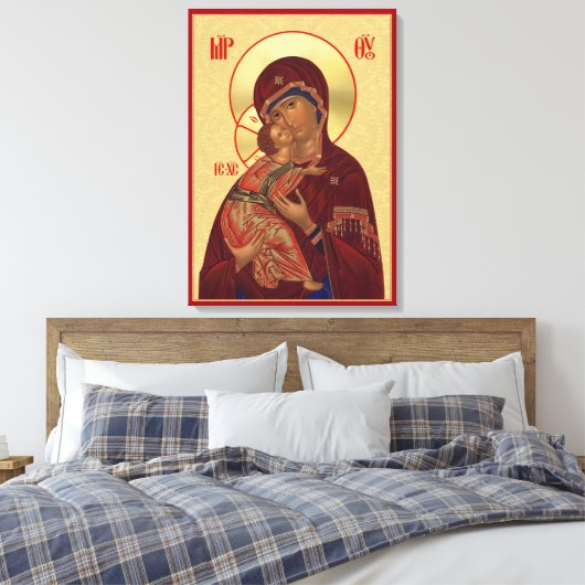 Orthodox icoon - Vladimir Moeder Gods Canvas Afdruk (Insitu (Slaapkamer))