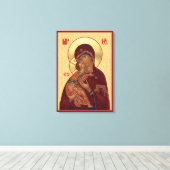 Orthodox icoon - Vladimir Moeder Gods Canvas Afdruk (Insitu (Houten vloer))