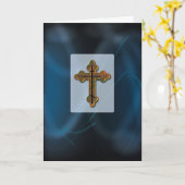 Orthodox kruis, binnenkant leeg kaart (Gele Bloem)