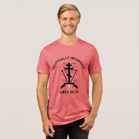 Orthodox Kruis Bold Faith Tri-Blend Shirt (Voorkant volledig)