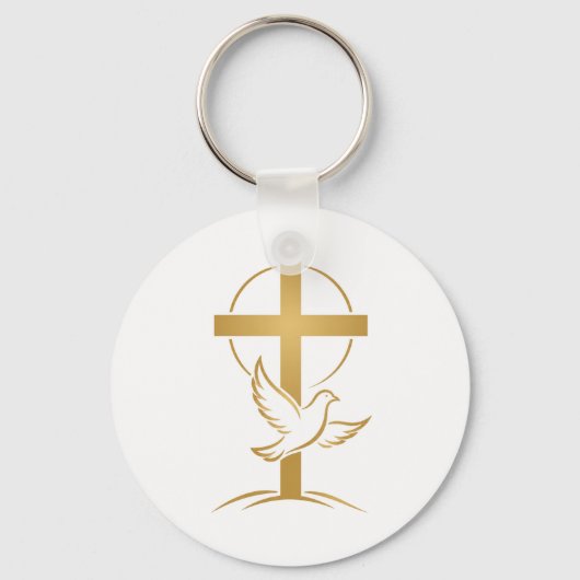 Orthodox Kruis en Duif Sleutelhanger (Voorkant)