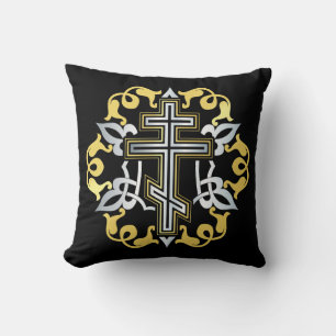 Orthodox kruis goud met Ornamenten Kussen