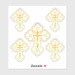 Orthodox Kruis Goud NIKA Sticker