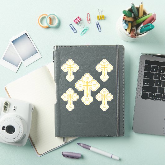 Orthodox Kruis Goud NIKA Sticker (iPad Cover)