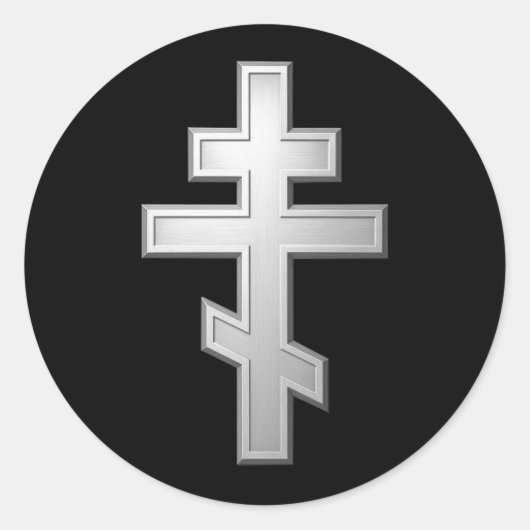 Orthodox kruis ronde sticker (Voorkant)