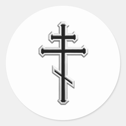 Orthodox kruis ronde sticker (Voorkant)