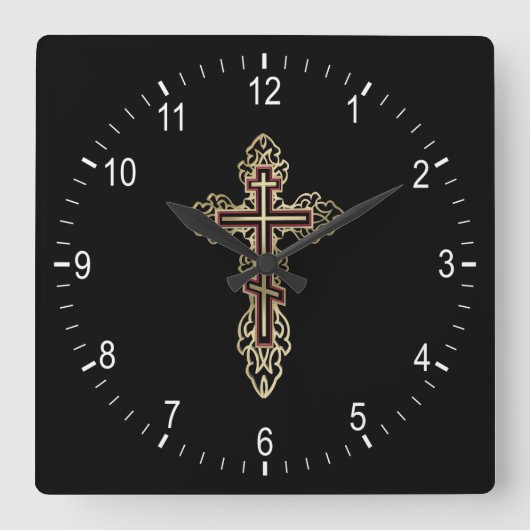 Orthodox kruis vierkante klok (Voorkant)