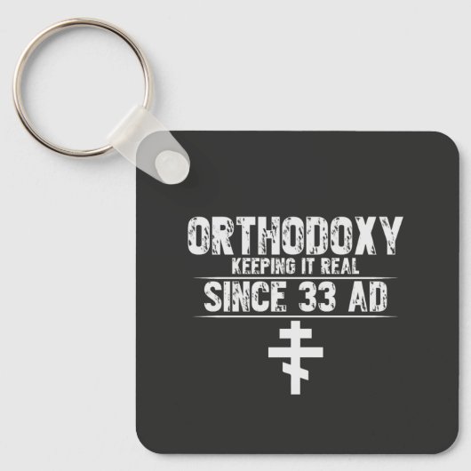 Orthodox l Cross l Funny Gezegde l Personaliseren Sleutelhanger (Voorkant)