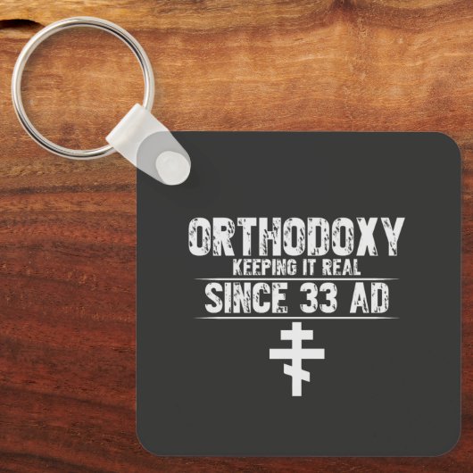 Orthodox l Cross l Funny Gezegde l Personaliseren Sleutelhanger (Voorkant)